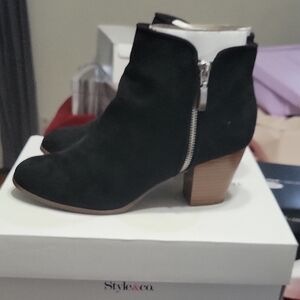 Style & Co. Black Suede Ankle Booties